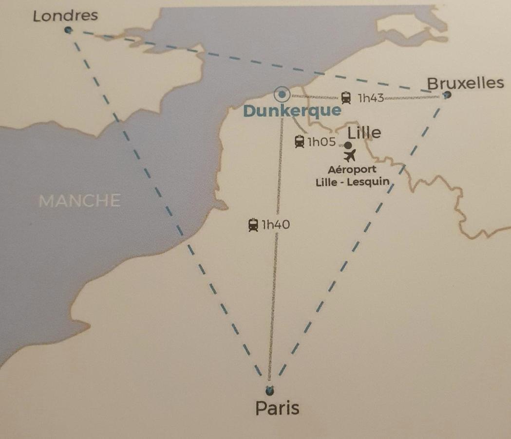 Studio Vue Mer Au Coeur De Malo Les Bains Pieds Dans L Eau Dunkirk Екстериор снимка